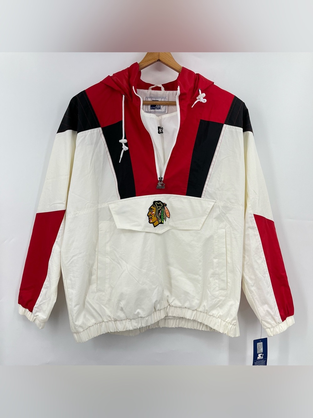 Starter Reissue Chicago blackhawks XXL Men's Jacket red black BIG TALL 0599 - Picture 2 of 15